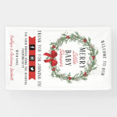 Welkom, prettig kerstfeest Baby shower Spandoek (Horizontaal)