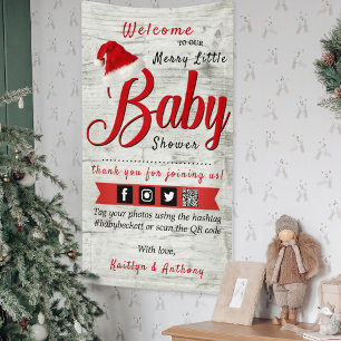 Welkom, prettig kerstfeest Baby shower Spandoek