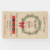 Welkom, prettig kerstfeest Baby shower Spandoek (Horizontaal)