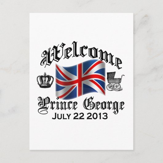 Welkom Prins George 22 juli Briefkaart (Voorkant)