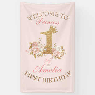 Welkom Prinses 1e Verjaardagsfeest Spandoek