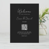 Welkom QR Code Black Wedding Gallery (Staand voorkant)