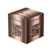 Welkom QR code info hotel restaurant tafel brons Kubus (Achter hoekig)