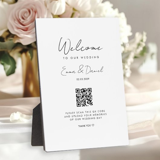 Welkom QR Code Wedding Gallery Fotoplaat