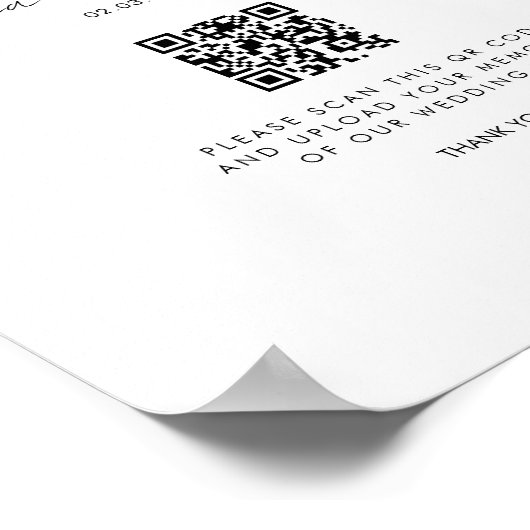 Welkom QR Code Wedding Gallery Poster (Hoek)