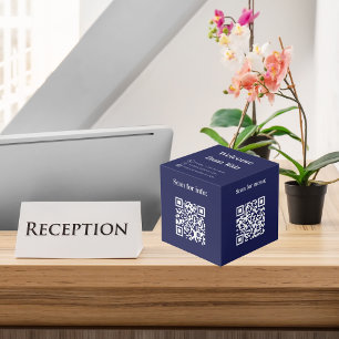 Welkom QR codes info hotel restaurant tafel blauw Kubus