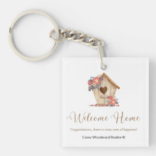 Welkom Realtor Home Persoonlijk gepersonaliseerd Sleutelhanger