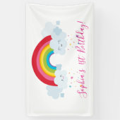 WELKOM REGENBOOG WOLKEN kawaii partij heldere kleu Spandoek (Verticaal)