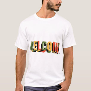 Welkom Retro 3D-typografie ontwerp. T-shirt