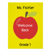 Welkom Rood Apple met docent en graad Perfect Poster (Voorkant)