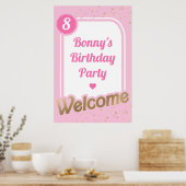 Welkom roze Gold-logo Poster (Keuken)