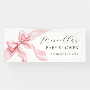 WELKOM Roze Strik Lint Meisje BABY SHOWER Spandoek