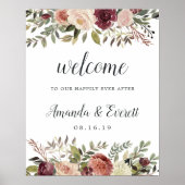 Welkom Rustic Bloom Wedding Poster (Voorkant)