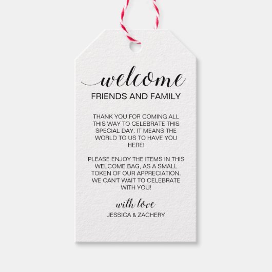 Welkom Rustic Wedding cadeautas Cadeaulabel (Voorkant)