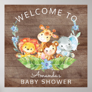Welkom Safari Oerwoud Baby shower Sign Poster
