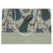 Welkom Sage Green Floral Pauw Groot Cadeauzakje (Voorkant)