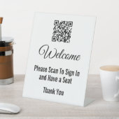 Welkom Scan om in te loggen QR-code Reclamebord Met Voetstuk (Insitu)