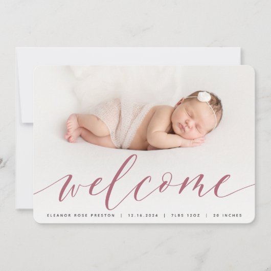 Welkom script | Aankondiging van de foto ter geboo (Voorkant)