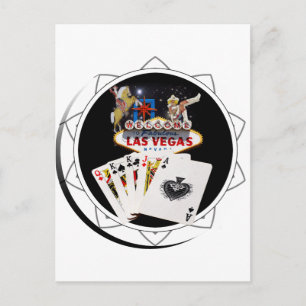 Welkom Sign Black Poker Chip Briefkaart