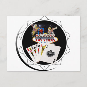 Welkom Sign Black Poker Chip Briefkaart