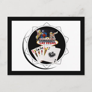 Welkom Sign Black Poker Chip Briefkaart