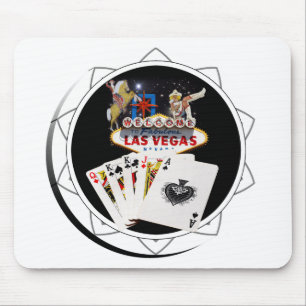 Welkom Sign Black Poker Chip Muismat