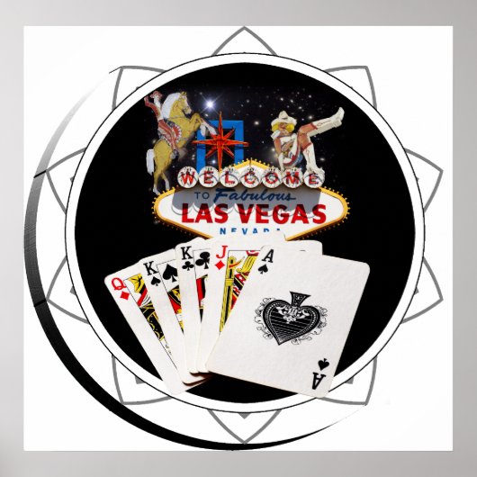 Welkom Sign Black Poker Chip Poster (Voorkant)