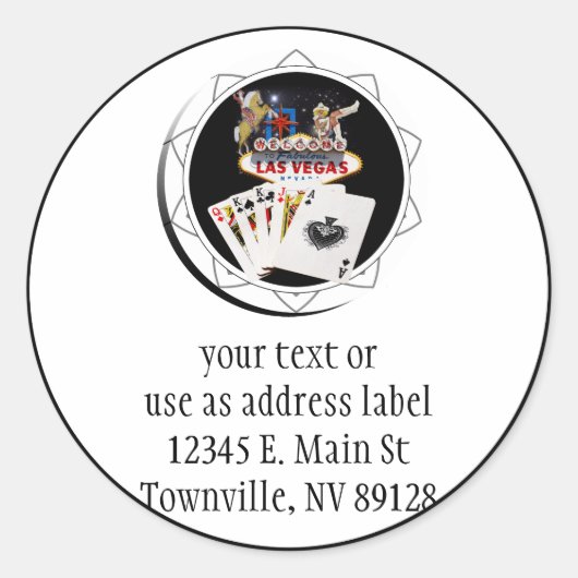 Welkom Sign Black Poker Chip Ronde Sticker (Voorkant)