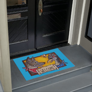 Welkom Southwest Coyote Roadrunner Animal Fun Art Deurmat