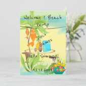 Welkom ! Strandfeest Kaart (Staand voorkant)