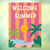 Welkom Summer Window Cling Raamsticker (Vel 3)