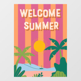 Welkom Summer Window Cling Raamsticker