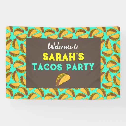 Welkom Taco Birthday Party Spandoek (Horizontaal)