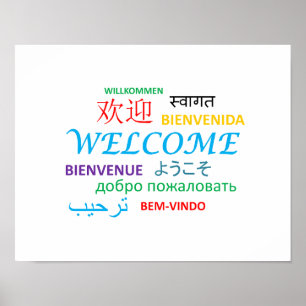 WELKOM TALEN COLORFUL GREETINGS POSTER
