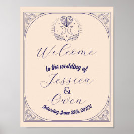 Welkom Teken Tarot Wedding Hearts Crystal Moon Poster