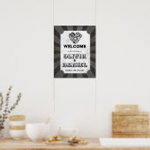 Welkom Teken Wedding Steampunk Wedding Hearts Cogs Poster (Keuken)