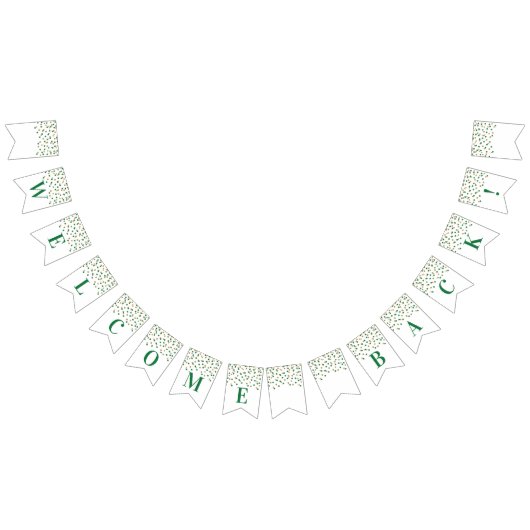 Welkom Terug Banner Groen Goud Confetti (Alle)