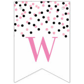 Welkom Terug Banner Roze Zwart Confetti (Tweede vlag)