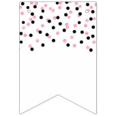 Welkom Terug Banner Roze Zwart Confetti (Eerste vlag)