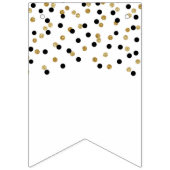 Welkom Terug Banner Zwart Goud Confetti (Eerste vlag)