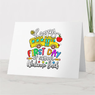 Welkom terug bij School Happy First Day Teacher Bu Kaart