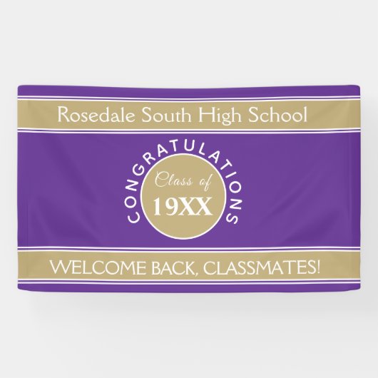 Welkom terug! CUSTOM class reünie banner (Horizontaal)