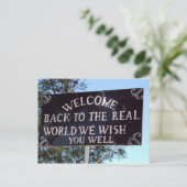 Welkom terug in de echte wereld briefkaart (Staand voorkant)