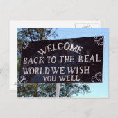 Welkom terug in de echte wereld briefkaart (Voorkant / Achterkant)