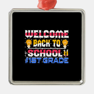 Welkom terug in de eerste klas van school metalen ornament