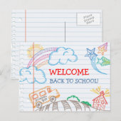 Welkom terug naar het Briefkaart van de School (Voorkant / Achterkant)