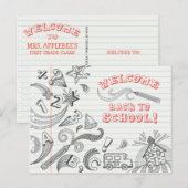 Welkom terug naar het Briefkaart van de School (Voorkant / Achterkant)