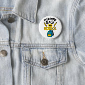 Welkom terug naar leuk zak school potlood ronde button 5,7 cm (In situ)
