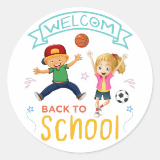 Welkom terug naar school 2022 eerdaagse school ronde sticker