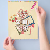 Welkom terug naar school 50% korting 2 flyer (Hand)